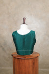 Vaigai- Dark Green Blouse (Attachable Sleeves)