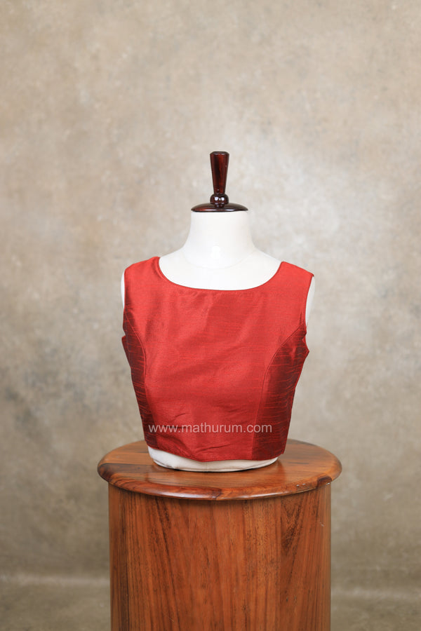 Vaigai- Maroon Blouse (Attachable Sleeves)