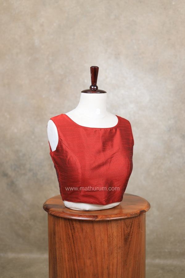 Vaigai- Maroon Blouse (Attachable Sleeves)