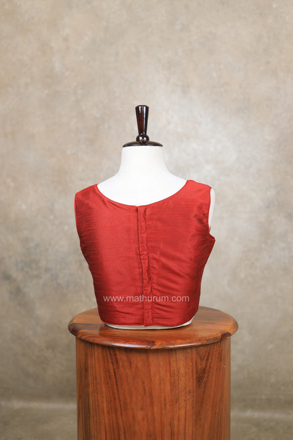 Vaigai- Maroon Blouse (Attachable Sleeves)