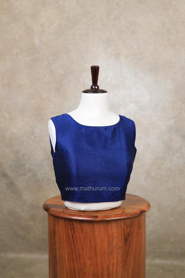 Vaigai- Navy Blue Blouse (Attachable Sleeves)