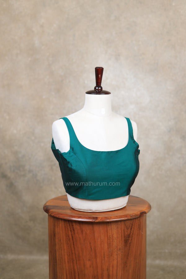 Nayan Plain- Bottle Green Blouse