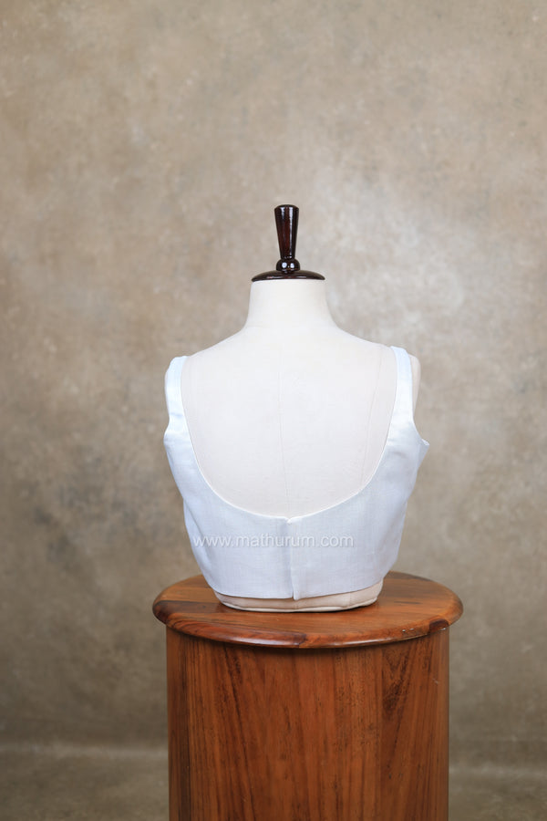 Nayan Metallic- Silver Blouse