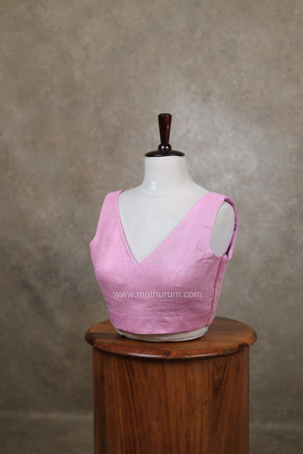 Arya- Pink Blouse (Attachable Sleeves)