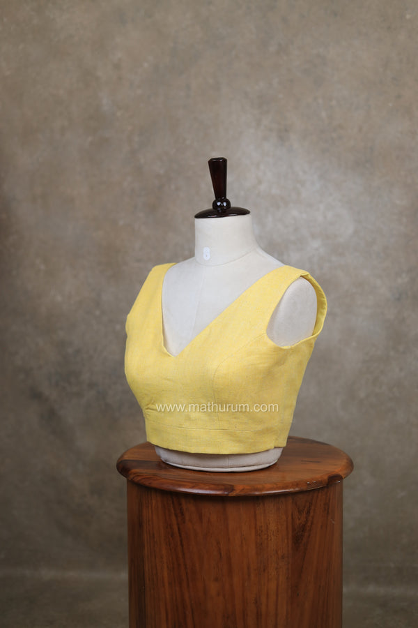 Arya- Yellow Blouse (Attachable Sleeves)