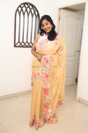 Carol- Butter Yellow Embroidery Saree