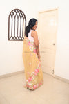 Carol- Butter Yellow Embroidery Saree