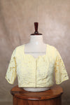 Rosette-Butter Yellow Blouse (Elbow Sleeve)