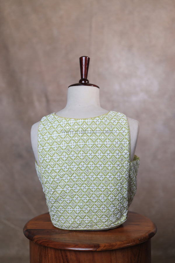 Petals- Green Blouse (Sleeveless)