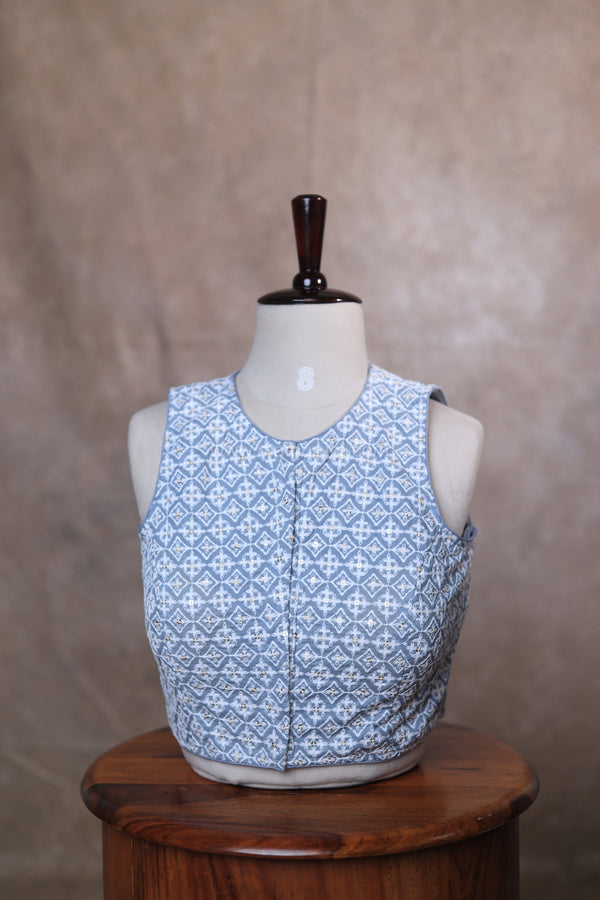 Petals- Grey Blouse (Sleeveless)