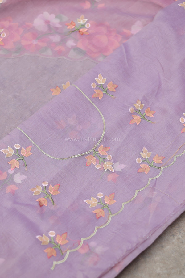 Carol- Lilac Embroidery Saree
