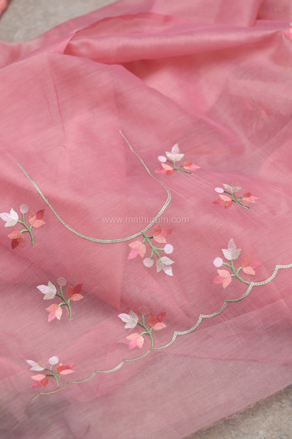 Carol- Pastel Pink Embroidery Saree