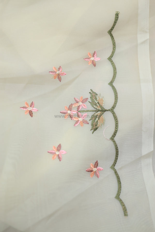 Pearl- Off White Embroidery Saree