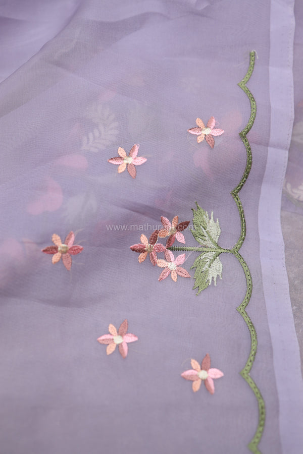 Pearl- Lilac Embroidery Saree