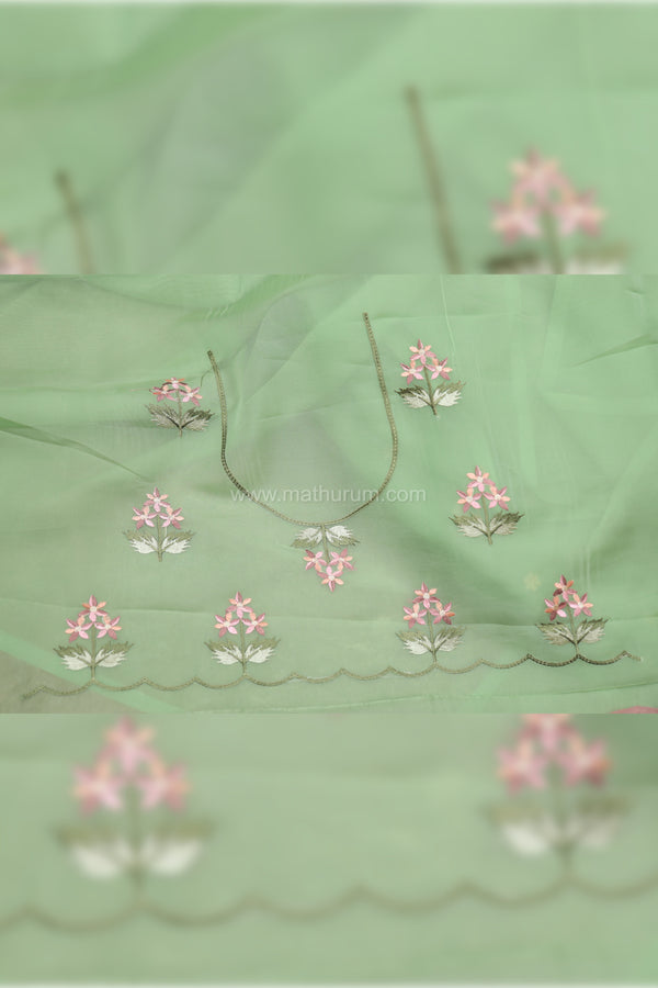 Pearl-Pastel GreenEmbroidery Saree