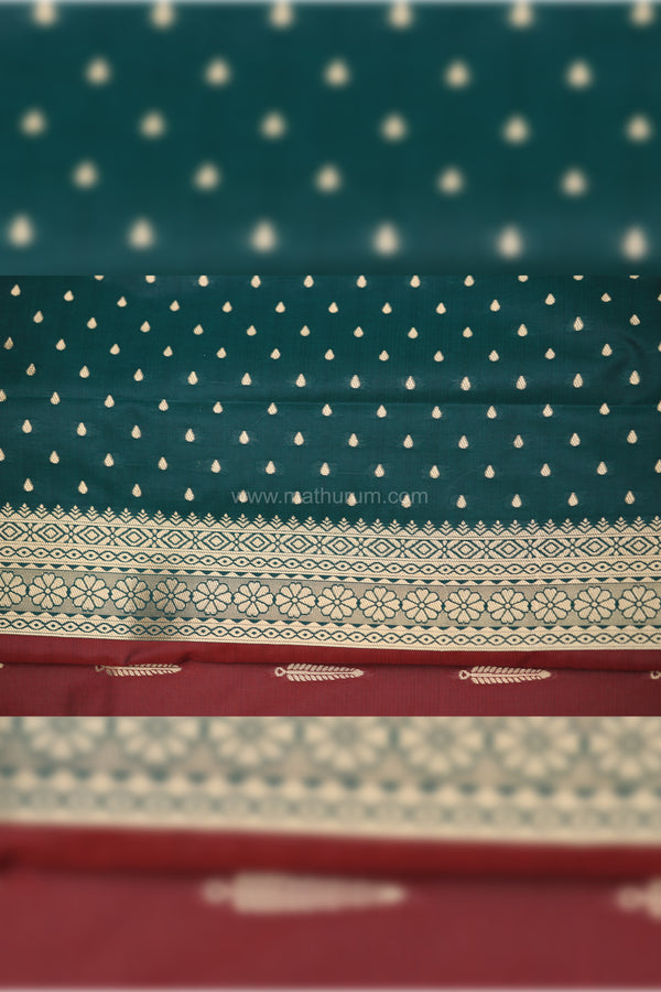 Vriksha- Dark Maroon Semi Soft Silk Saree