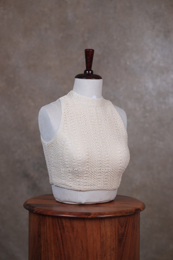 Boho Knot- Off-white Blouse