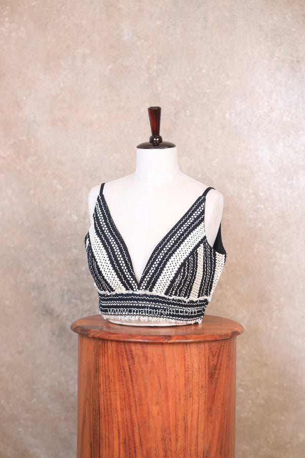 Hooked- Black & White Blouse