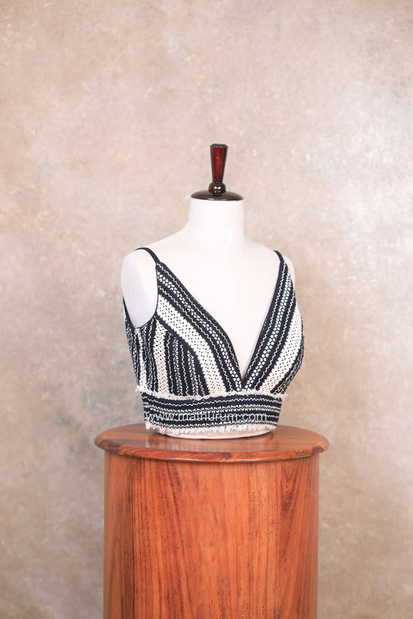 Hooked- Black & White Blouse