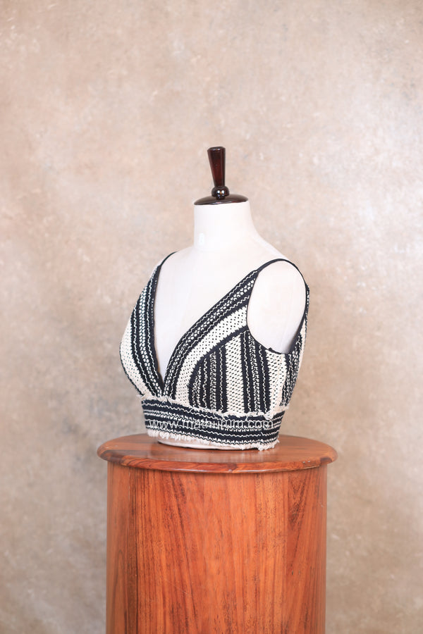 Hooked- Black & White Blouse