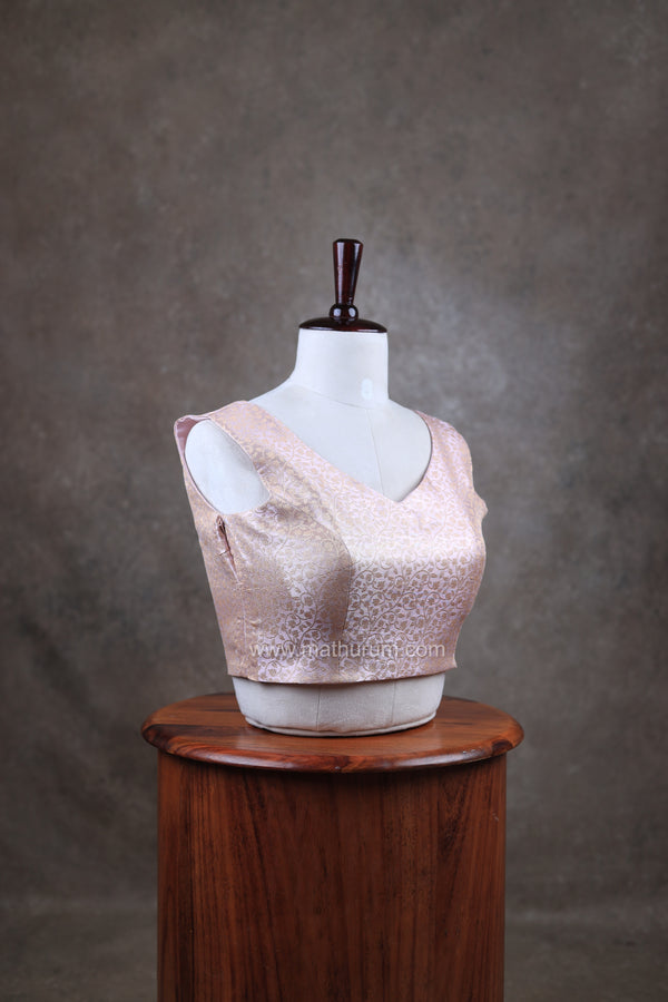 Abinaya- Pastel Pink Blouse (Attachable Sleeves)