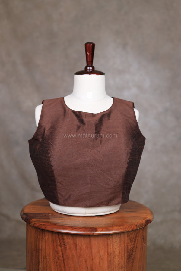 Vaigai- Brown blouse 2.0 (Attachable Sleeves)