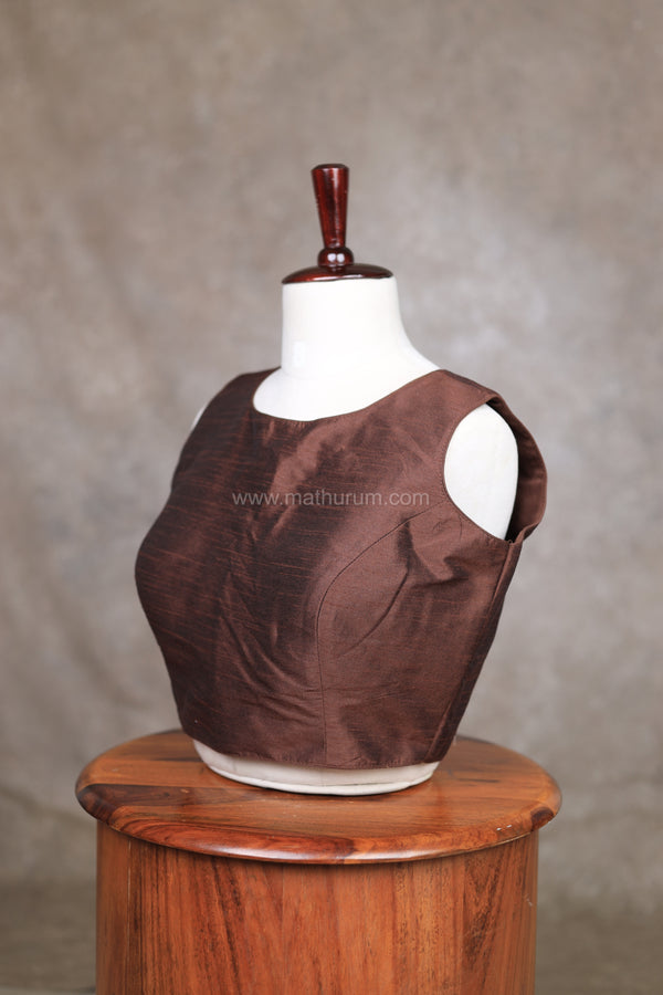 Vaigai- Brown blouse 2.0 (Attachable Sleeves)