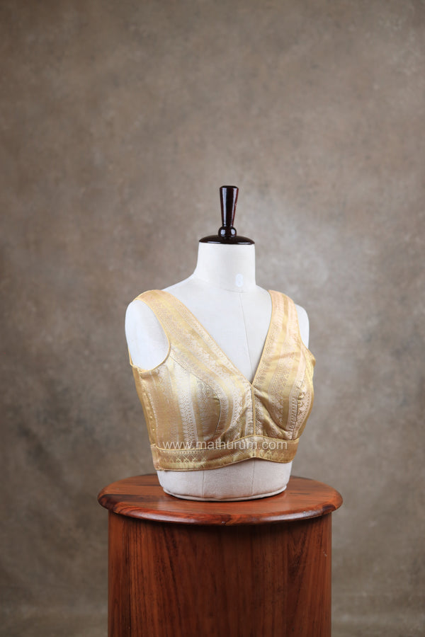 Megalai- Gold Blouse (Attachable Sleeves)