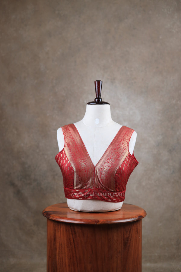 Kundhavai - Light Maroon Blouse (Attachable Sleeves)