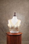 Megalai- Light Gold Blouse (Attachable Sleeves)