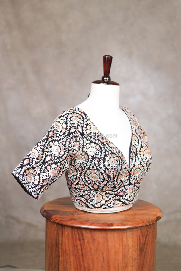 Masthani- Black Elbow Sleeve Blouse