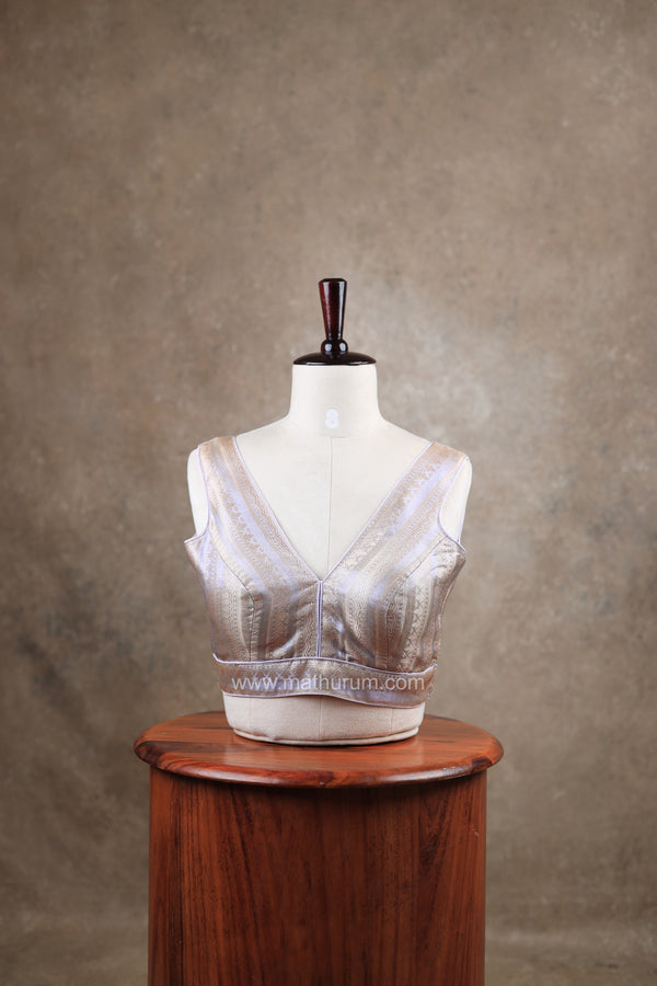 Megalai- Lilac Blouse (Attachable Sleeves)