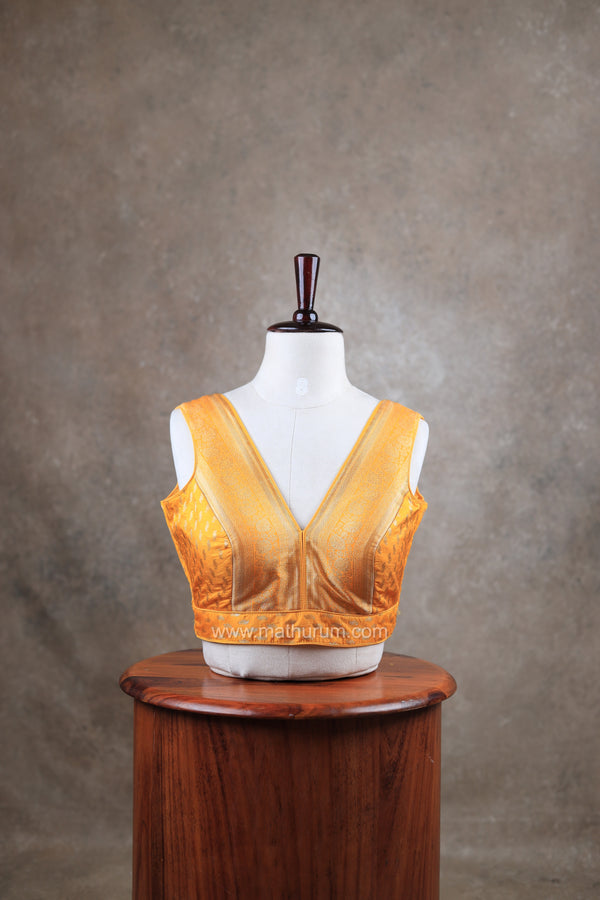 Kundhavai - Yellow Blouse (Attachable Sleeves)