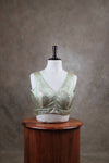 Megalai- Pastel Green Blouse (Attachable Sleeves)