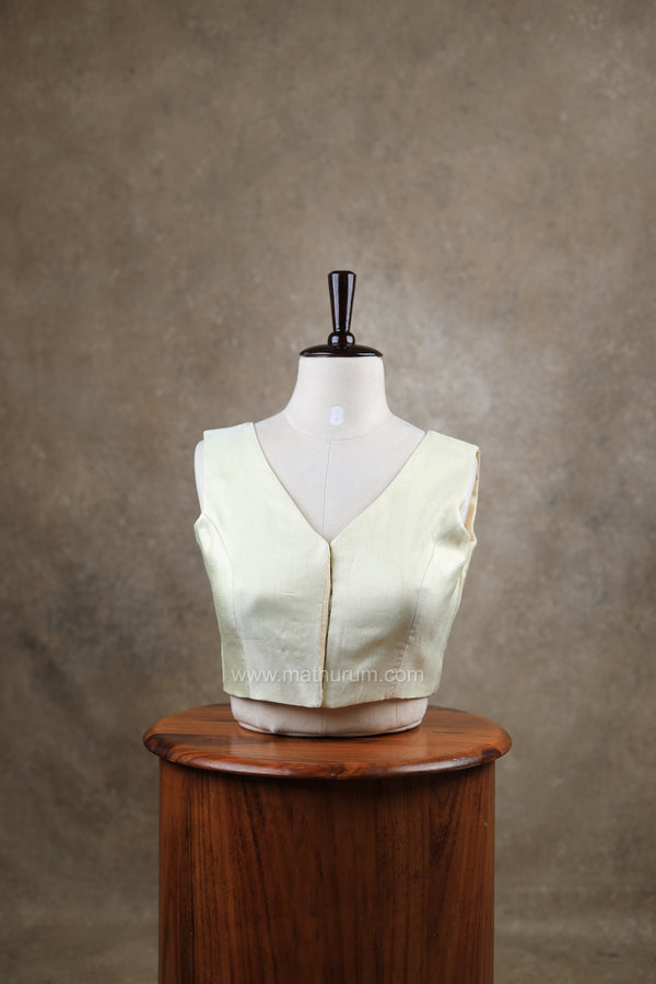 Taal- Cream Gold Blouse (Attachable Sleeves)