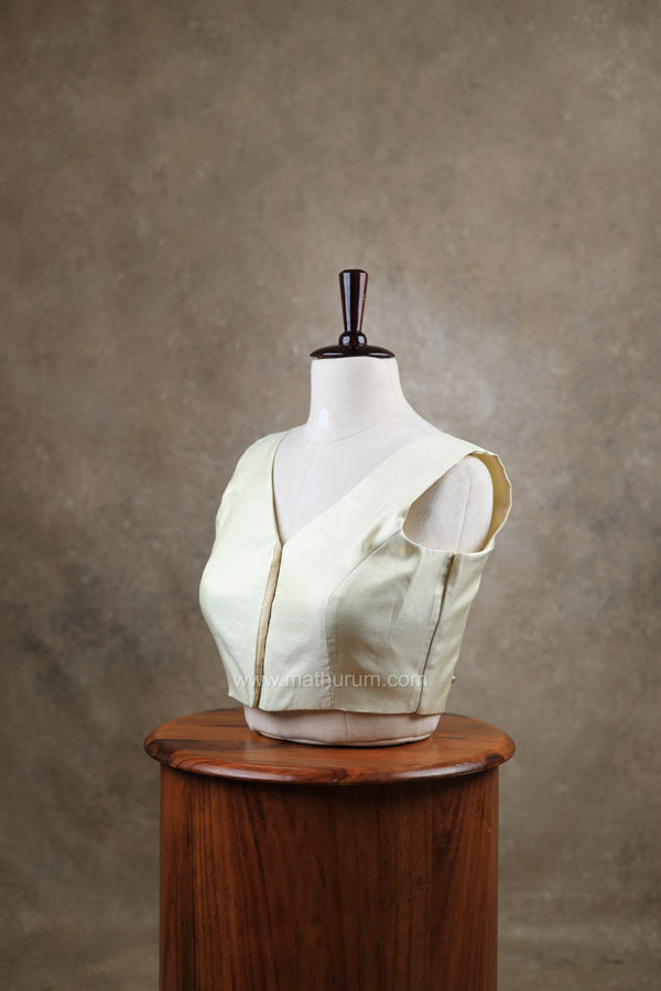 Taal- Cream Gold Blouse (Attachable Sleeves)