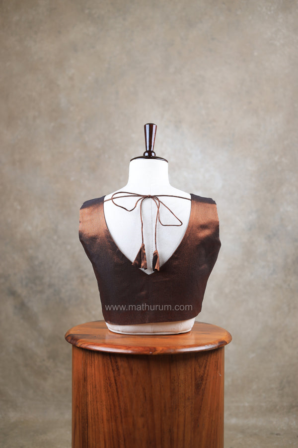 Taal- Black & Copper Blouse (Attachable Sleeves)