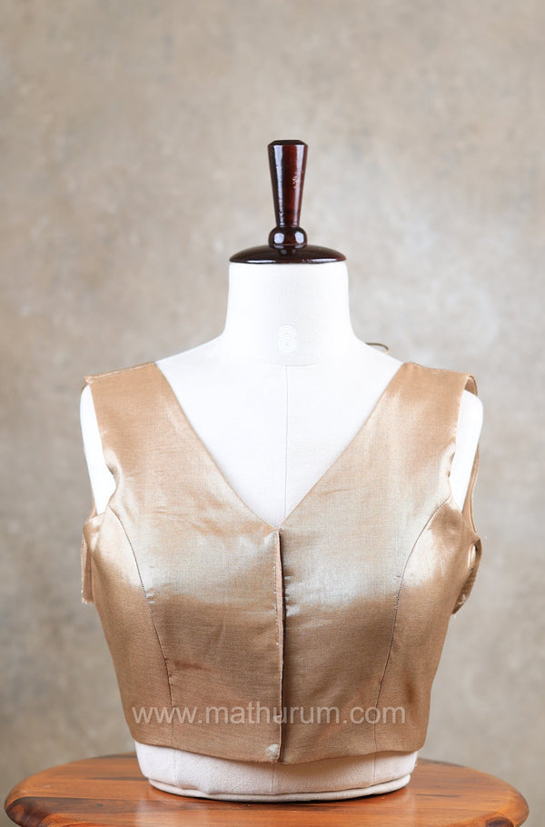 Taal-Antique Gold Blouse (Attachable Sleeves)