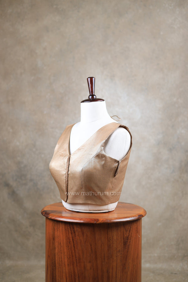 Taal-Antique Gold Blouse (Attachable Sleeves)