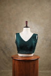 Rangeela- Dark Green Blouse (Attachable Sleeves)