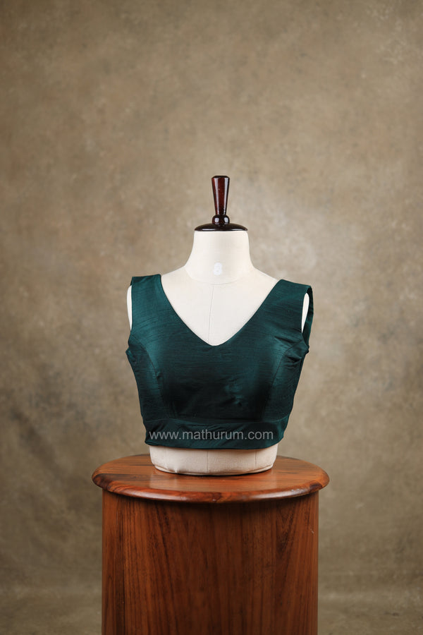 Rangeela- Dark Green Blouse (Attachable Sleeves)