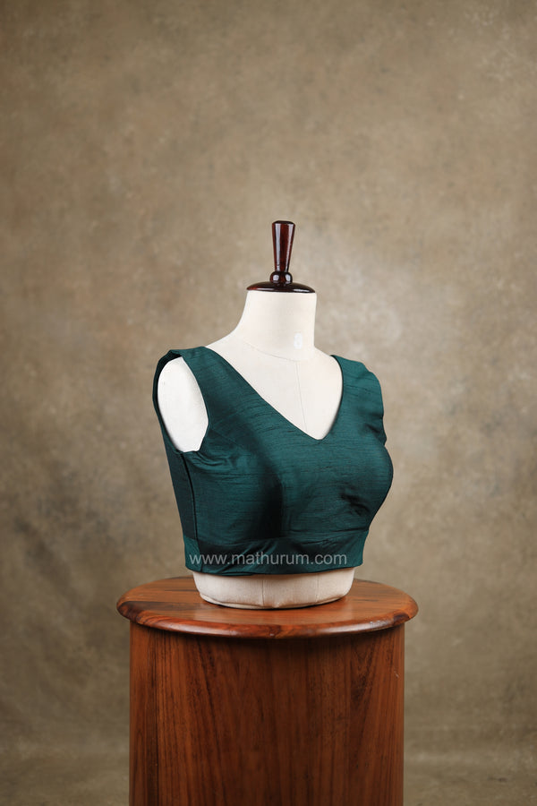 Rangeela- Dark Green Blouse (Attachable Sleeves)