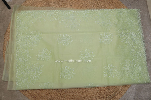 Miya- Pastel Green Georgette Embroidery Saree