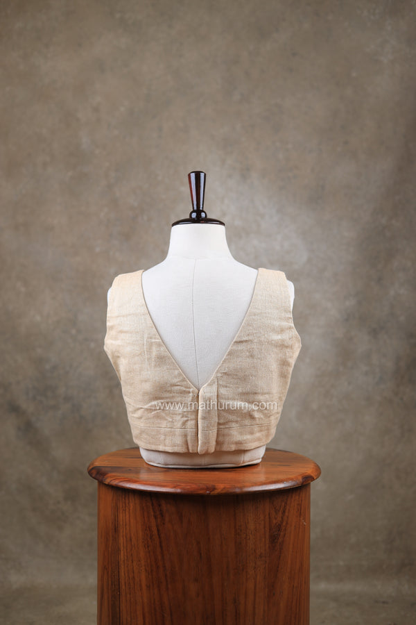 Arya- Beige Blouse (Attachable Sleeves)