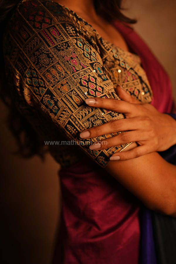 Manjari- Navy Blue Blouse