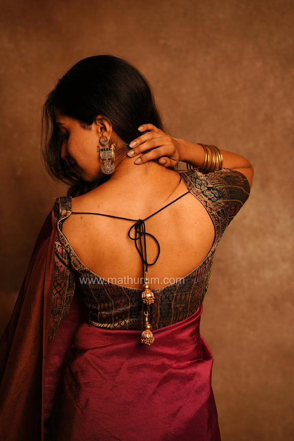 Manjari- Navy Blue Blouse