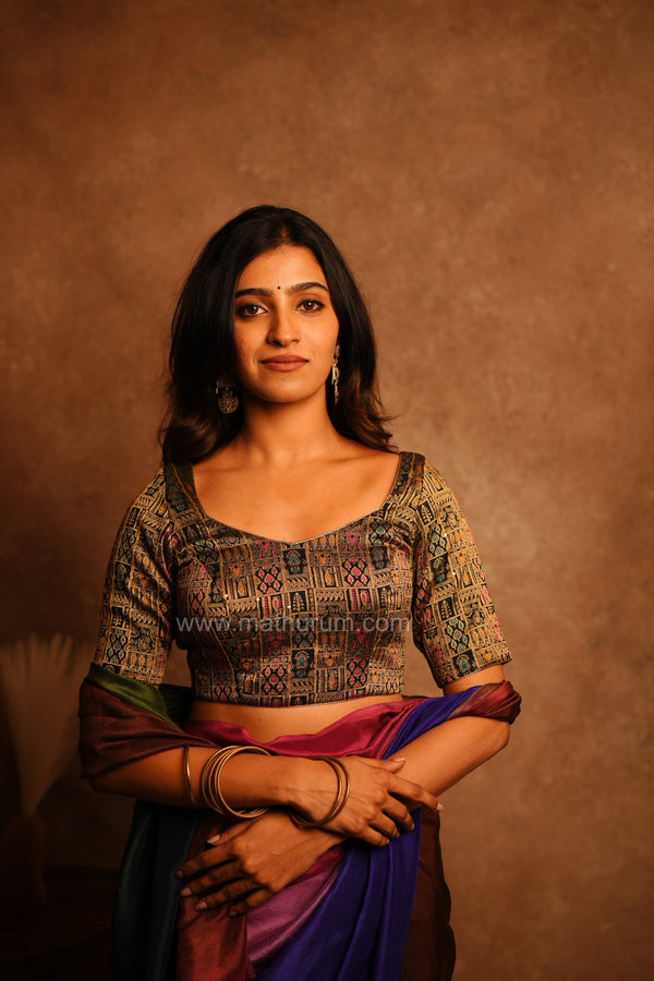 Manjari- Navy Blue Blouse