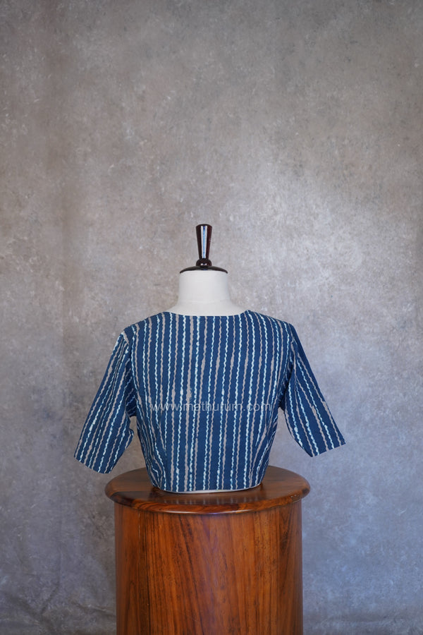 Mythri- Indigo Stripes Blouse