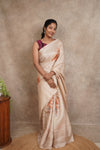 Aurora - Cream (Premium Synthetic) Saree