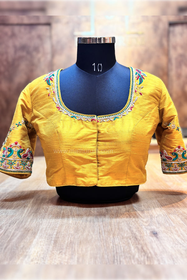 Svarnima- Mustard Zardosi Blouse